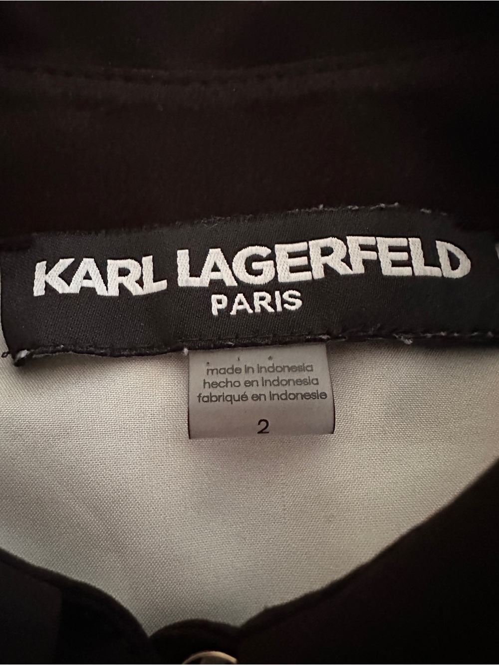 Karl Lagerfeld Paris White Midi Shirt Dress with Black and Tan Stripes - Picture 7 of 14